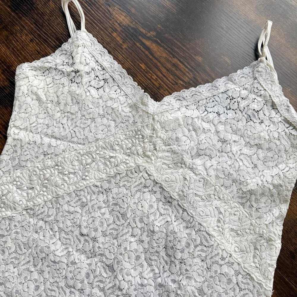 Enchanted cream lace camisole top Delicate floral